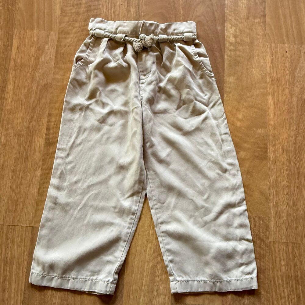 ZARA kids khaki chino pants with rope style belt